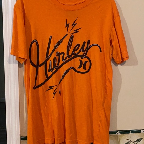 orange hurley shirt